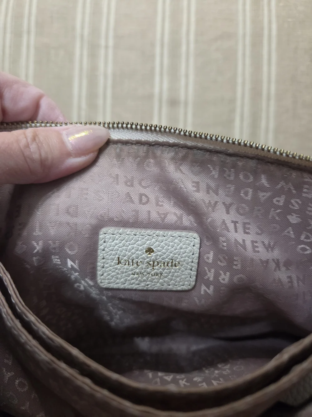 Kate Spade New York White Pebbled Crossbody Bag